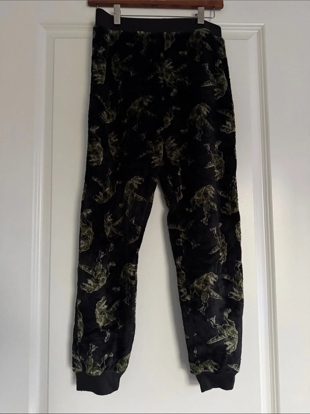 NWOT Wonder Nation Kids Green Dinosaur Fuzzy Pajama Pants XXL ( 16 )